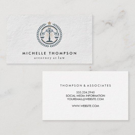 法律と正義のロゴ 名刺 (正面/裏面)