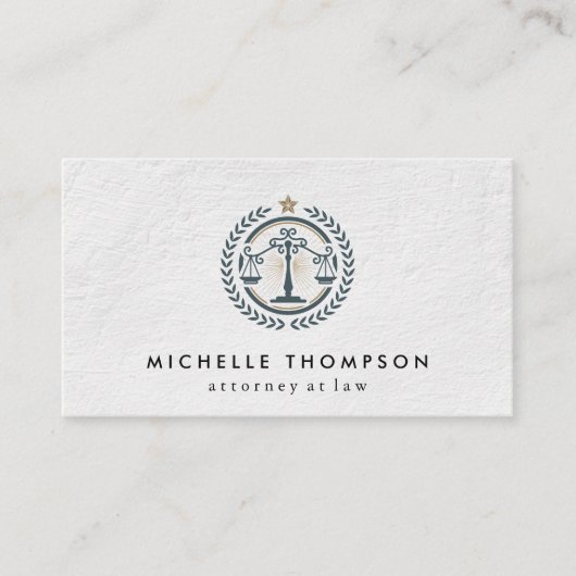 法律と正義のロゴ 名刺 (正面)