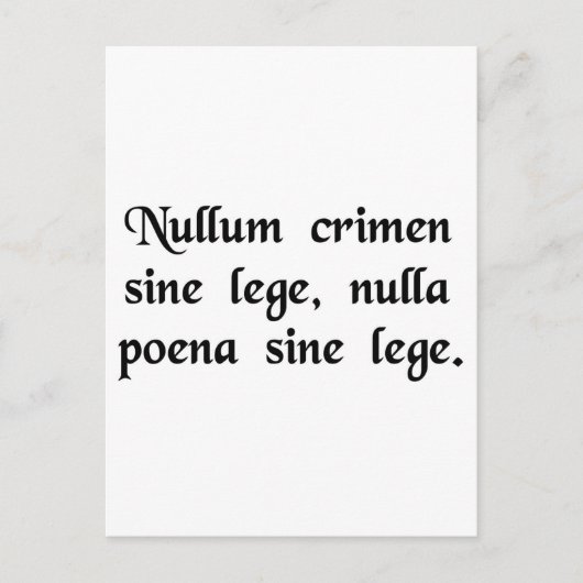 法律のない罪も罰もない。 ポストカード (正面)