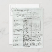 法律のオートグラフスコア ポストカード (正面/裏面)