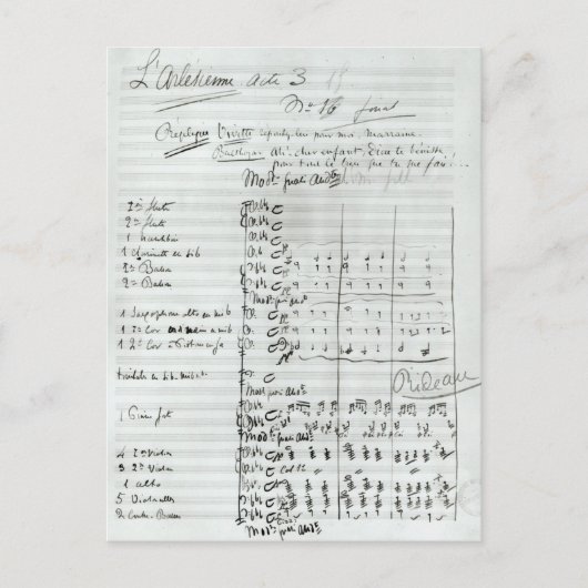 法律のオートグラフスコア ポストカード (正面)