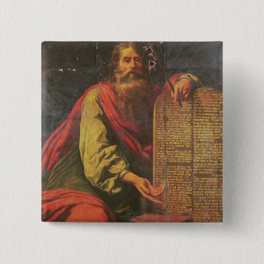 法律のモーゼそしてタブレット 缶バッジ (正面)