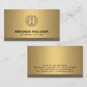 法律のロ企業のゴ | 金ゴールド金属 名刺 (正面/裏面)