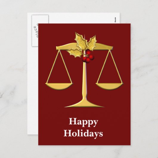 法律の企業のクリスマス挨拶 シーズンポストカード (正面/裏面)