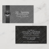 法律の名刺の灰色の黒くスタイリッシュなスケールの正義 名刺 (正面/裏面)