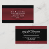 法律の名刺の-赤く及び黒い弁護士の弁護士 名刺 (正面/裏面)