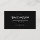 法律の名刺の-銀製及び黒い弁護士の弁護士 名刺 (裏面)