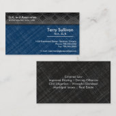 法律の名刺-ブルーグレーの黒のプロフェッショナル 名刺 (正面/裏面)