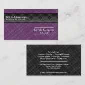 法律の名刺-紫色の灰色の黒いプロフェッショナル 名刺 (正面/裏面)