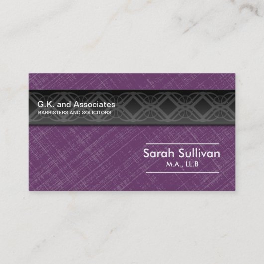 法律の名刺-紫色の灰色の黒いプロフェッショナル 名刺 (正面)