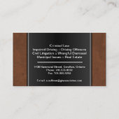 法律の名刺-黒くスタイリッシュな弁護士の弁護士 名刺 (裏面)