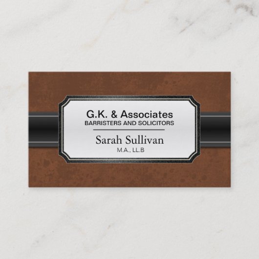 法律の名刺-黒くスタイリッシュな弁護士の弁護士 名刺 (正面)