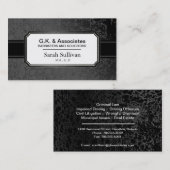 法律の名刺-黒くスタイリッシュな弁護士の弁護士 名刺 (正面/裏面)