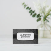 法律の名刺-黒くスタイリッシュな弁護士の弁護士 名刺 (スタンド正面)