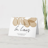 法律の新しい結婚両親にお礼 カード (正面)