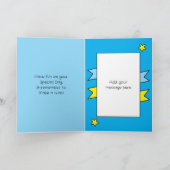 法律の特別な息子の青い黄色の写真の誕生日 カード (内部)