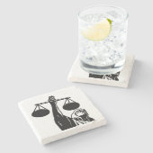 法律の記号のスケール ストーンコースター (横)