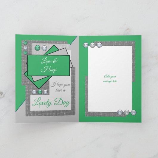 法律の誕生日の海の緑の灰色の素晴らしい娘 カード (内部)