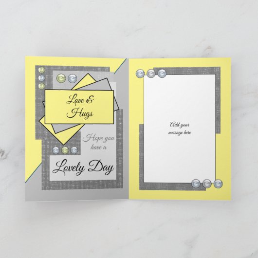 法律の誕生日の黄色い灰色の素晴らしい娘 カード (内部)