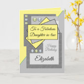 法律の誕生日の黄色い灰色の素晴らしい娘 カード (黄色い花)