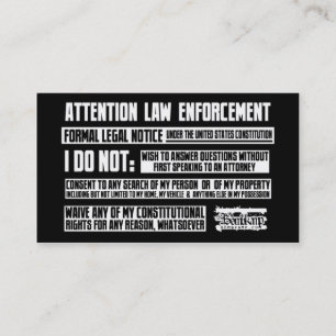 法律のEnforcmentカードへの通知 名刺