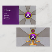 法律はかりで測で,弁護士モノグラムパープルグレー 名刺 (正面/裏面)