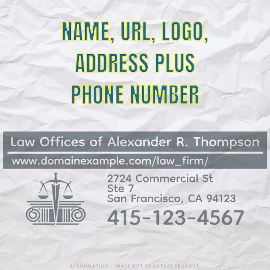 法律はかりで測事務所のURL、法律事務所ロゴ セルフインキングスタンプ