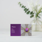 法律はかりで測,法律,弁護士モノグラムグレーパープル 名刺 (スタンド正面)