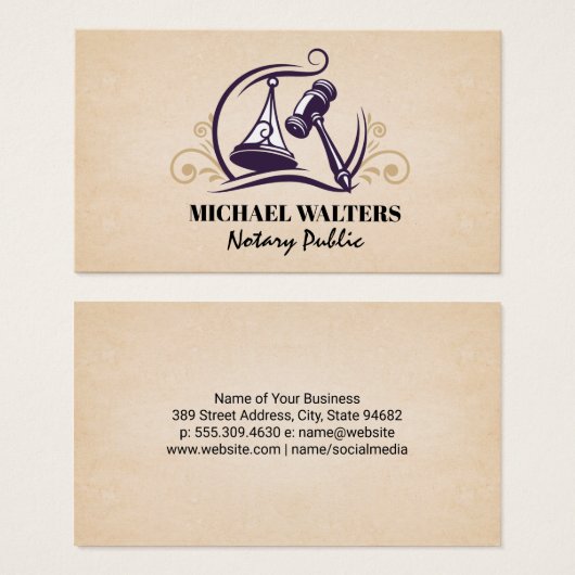 法律はかりで測 | Gavelロゴ (正面&裏面)