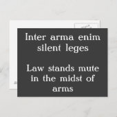 法律はミュートをスタンド – キケロ引用文 ポストカード (正面/裏面)