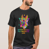 法律を執行するパウズをサポートするジャーマンシェパード Tシャツ (正面)
