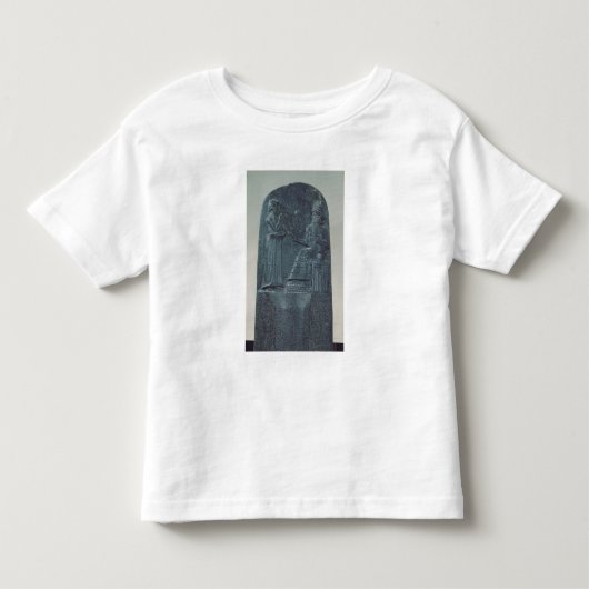 法律を定めている神Shamashのレリーフ、浮き彫りの姿 トドラーTシャツ (正面)