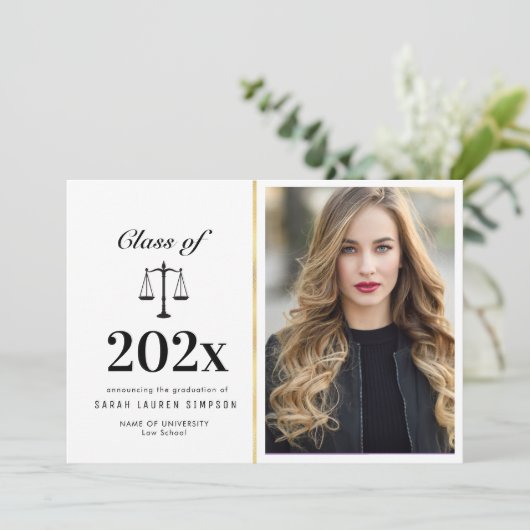 法律エレガント学校卒業写真の発表 招待状 (スタンド正面)