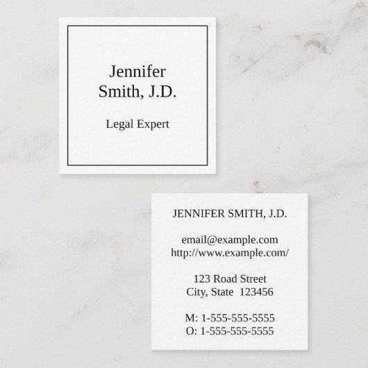 法律クラシックプロフェッショナル名刺 スクエア名刺 (正面/裏面)