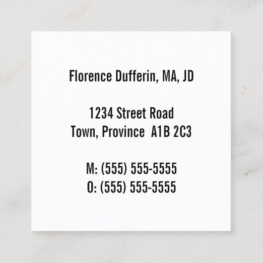 法律クラシックプロフェッショナル名刺 スクエア名刺 (裏面)