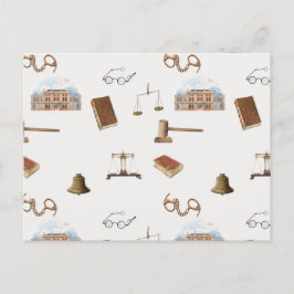 法律ゲベはかりで測ル法的アンティークパターン シーズンポストカード