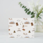 法律ゲベはかりで測ル法的アンティークパターン シーズンポストカード (スタンド正面)