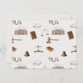 法律ゲベはかりで測ル法的アンティークパターン シーズンポストカード (正面/裏面)