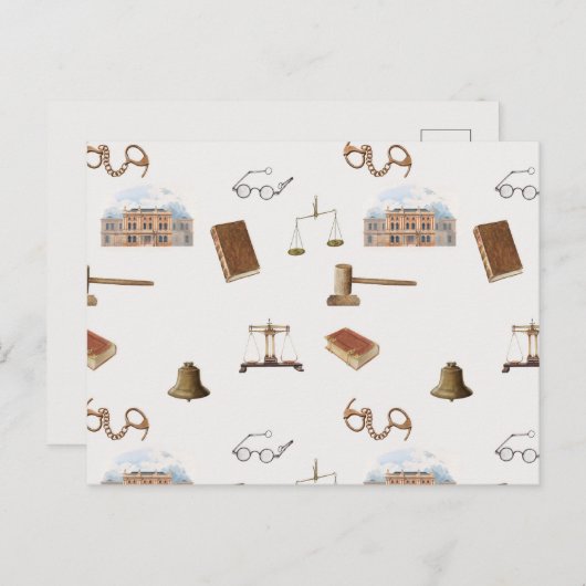 法律ゲベはかりで測ル法的アンティークパターン シーズンポストカード (正面/裏面)