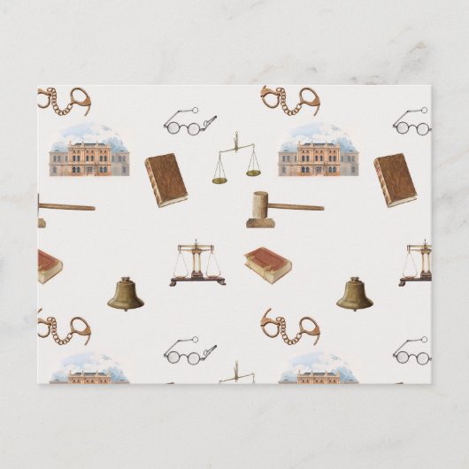 法律ゲベはかりで測ル法的アンティークパターン シーズンポストカード (正面)