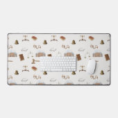 法律ゲベはかりで測ル法的アンティークパターン デスクマット (キーボード&マウス)