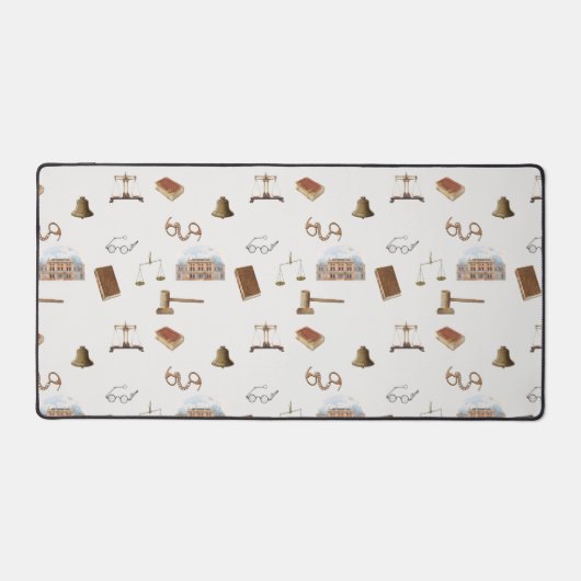 法律ゲベはかりで測ル法的アンティークパターン デスクマット (正面)