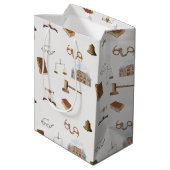 法律ゲベはかりで測ル法的アンティークパターン ミディアムペーパーバッグ (裏面アングル)