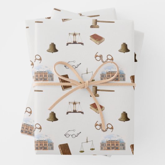 法律ゲベはかりで測ル法的アンティークパターン ラッピングペーパーシート (インサイチュ)