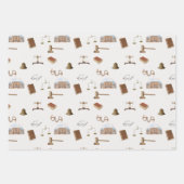 法律ゲベはかりで測ル法的アンティークパターン ラッピングペーパーシート (正面)