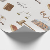 法律ゲベはかりで測ル法的アンティークパターン ラッピングペーパー (角)