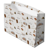 法律ゲベはかりで測ル法的アンティークパターン ラージペーパーバッグ (裏面アングル)