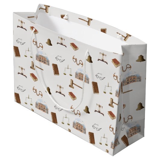 法律ゲベはかりで測ル法的アンティークパターン ラージペーパーバッグ (裏面アングル)