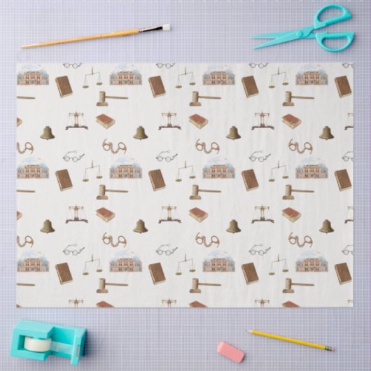 法律ゲベはかりで測ル法的アンティークパターン 薄葉紙 (クラフト)