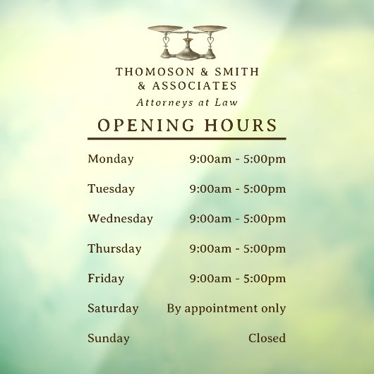 法律ゲベはかりで測ル法的プロフェッショナル開館時間 ウィンドウサイン (シート3)